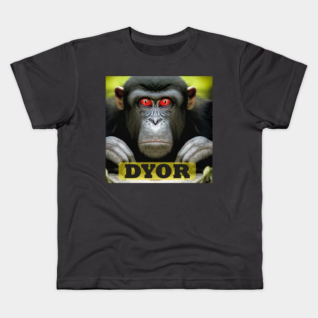 Funny Monkey Cute Apes Animal memes Kids T-Shirt by PlanetMonkey